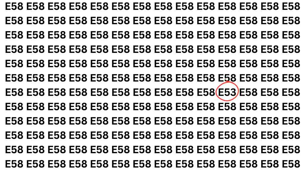 Optical Illusion Test: 8 सेकेंड में E58 के झुंड में E53 ढूंढो, 99.99% लोग फेल हुए, अब आपकी बारी है!