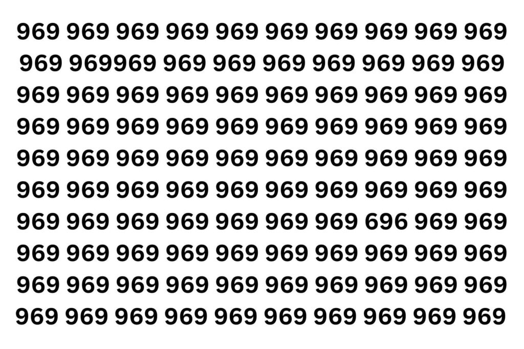 Optical Illusion: दम है तो 10 सेकेंड में 969 के झुंड में 696 ढूंढ के दिखाओ, 90% लोग फेल, अब आपकी बारी!