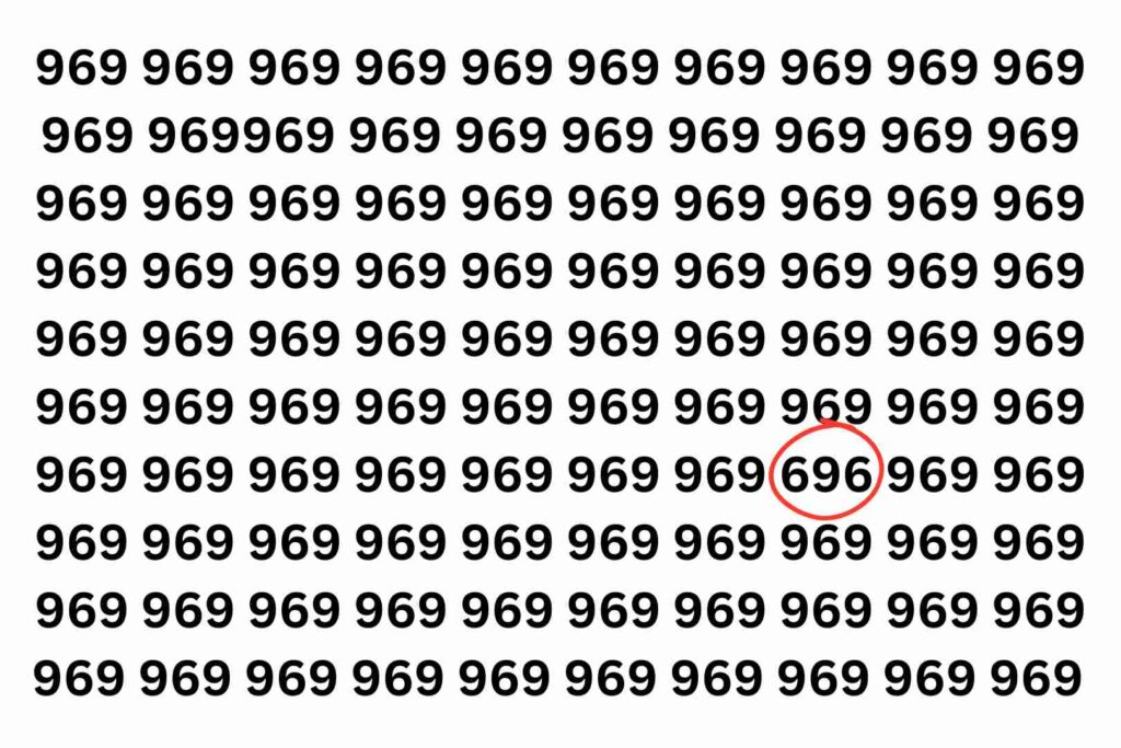 दम है तो 10 सेकेंड में 969 के झुंड में 696 ढूंढ के दिखाओ, 90% लोग फेल, अब आपकी बारी!