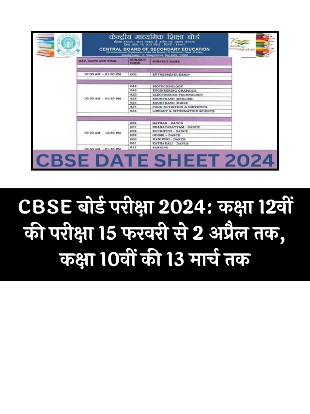 CBSE Date Sheet 2024